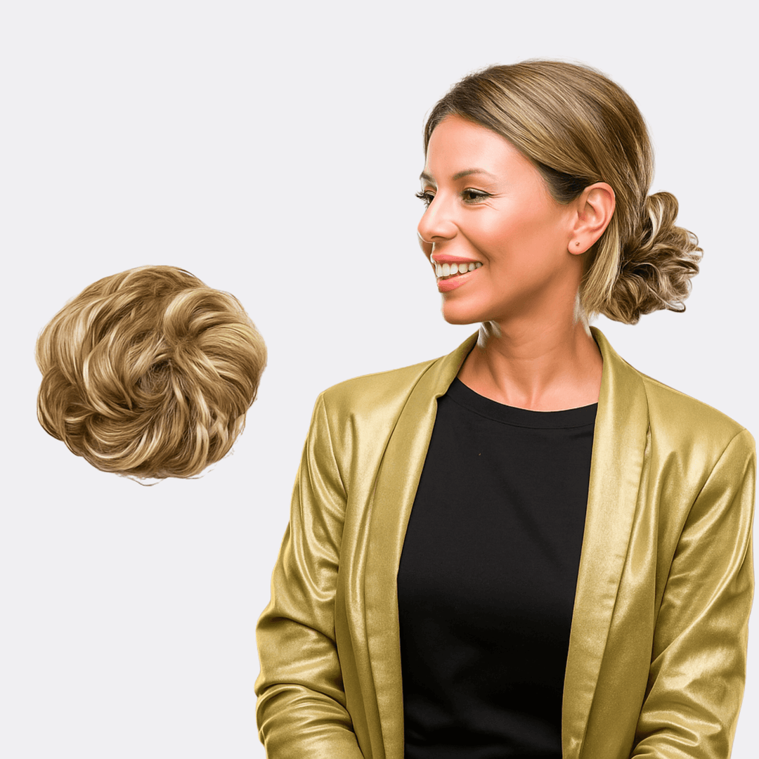 löshår scrunchie tofs